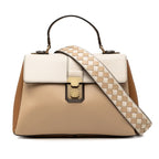 Bottega Veneta Small Piazza 2-Way Shoulder Bag Beige Brown White Leather
