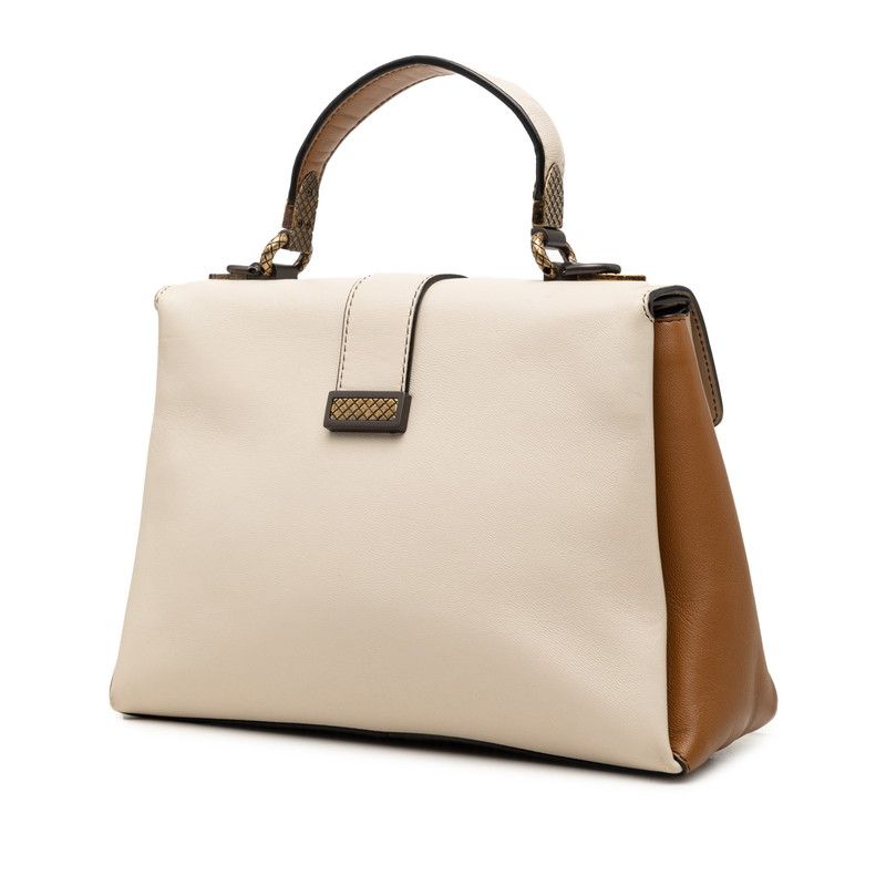 Bottega Veneta Small Piazza 2-Way Shoulder Bag Beige Brown White Leather — view 2