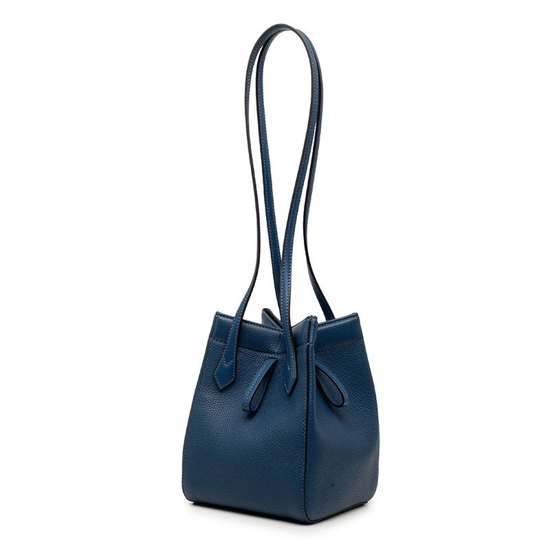 Fendi Origami Mini Tote Shoulder Bag Blue Leather — view 2