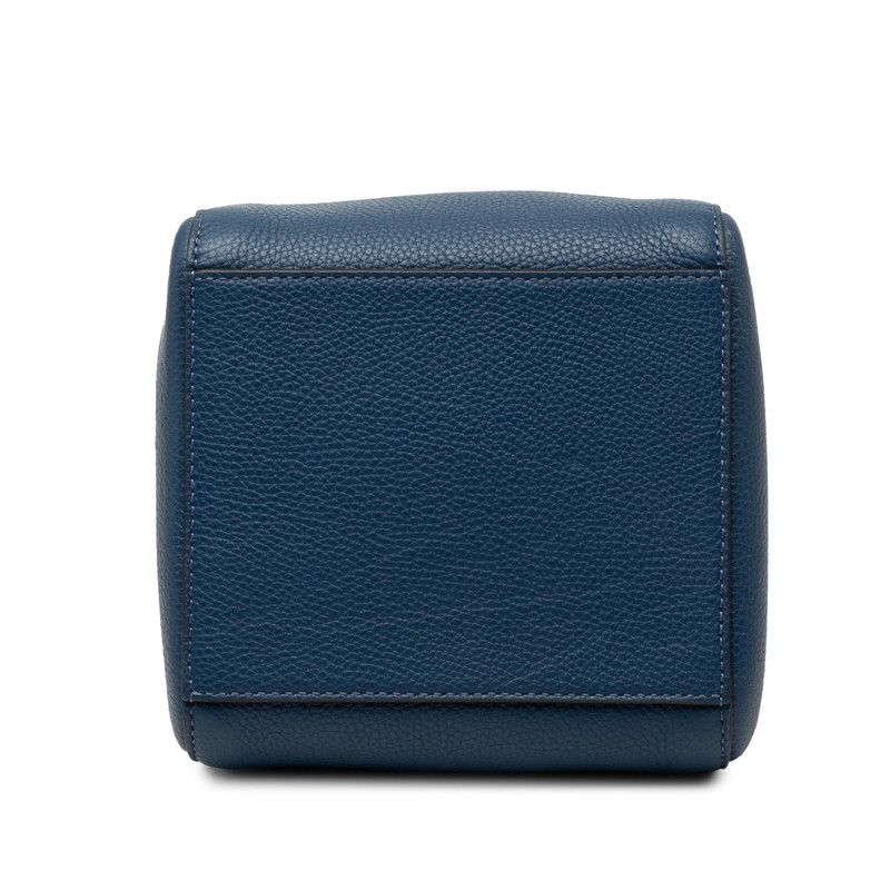 Fendi Origami Mini Tote Shoulder Bag Blue Leather — view 3