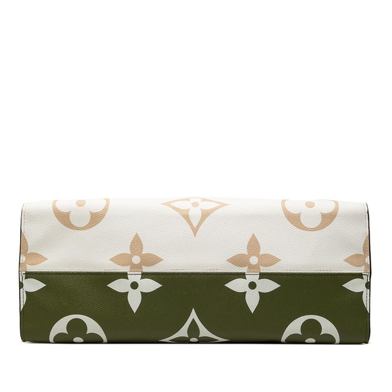 Louis Vuitton Monogram Giant On The Go GM Tote White Green Beige Leather — view 3