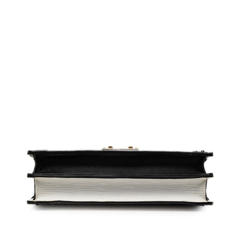 Louis Vuitton Epi Trunk Clutch Chain Shoulder Bag White Black Leather — view 3