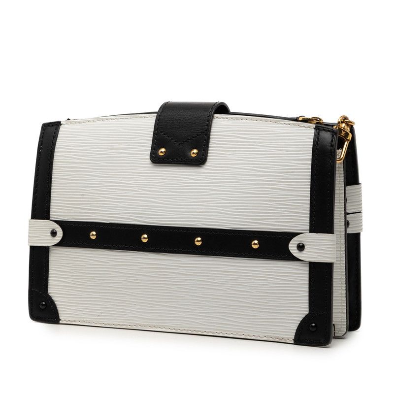 Louis Vuitton Epi Trunk Clutch Chain Shoulder Bag White Black Leather — view 2