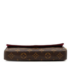 Louis Vuitton Monogram Pochette Felicie Chain Shoulder Bag Brown Fuchsia Leather — view 3