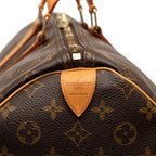 Louis Vuitton Monogram Keepall 55 Boston Bag Brown Leather — view 5