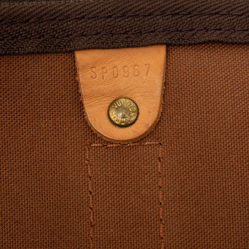 Louis Vuitton Monogram Keepall 55 Boston Bag Brown Leather — view 6