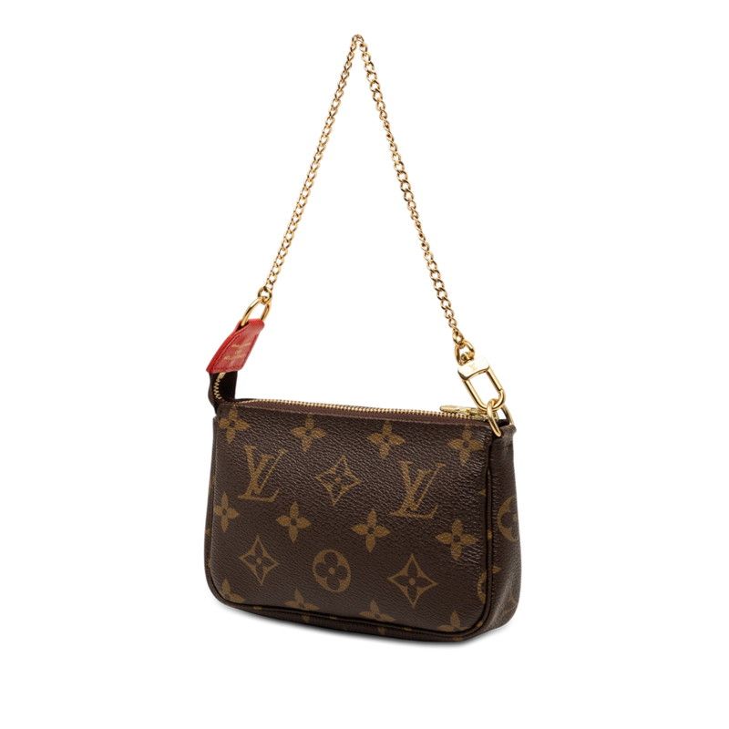Louis Vuitton Monogram Chain Handbag Pouch Brown — view 2