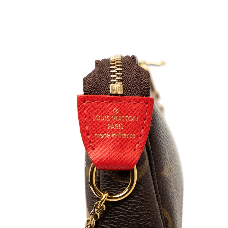 Louis Vuitton Monogram Chain Handbag Pouch Brown — view 6