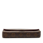 Louis Vuitton Monogram Pochette Felicie Chain Shoulder Bag Brown Fuchsia Leather — view 3