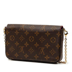 Louis Vuitton Monogram Pochette Felicie Chain Shoulder Bag Brown Fuchsia Leather — view 2