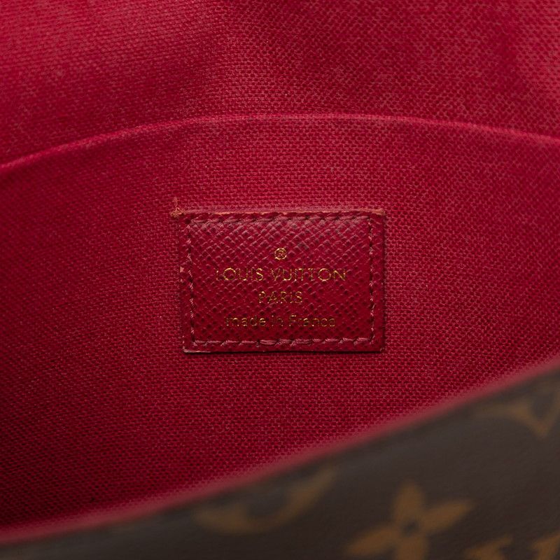 Louis Vuitton Monogram Pochette Felicie Chain Shoulder Bag Brown Fuchsia Leather — view 5