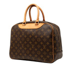 Louis Vuitton Monogram Deauville Handbag Brown Leather — view 2