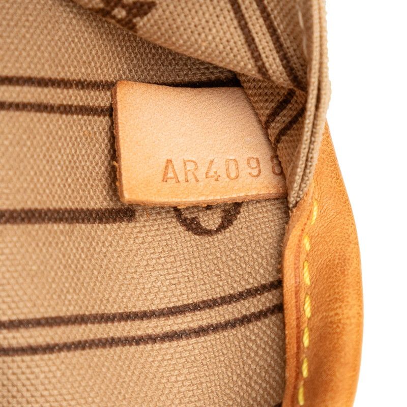 Louis Vuitton Monogram Neverfull MM Tote Shoulder Bag Brown Leather — view 6