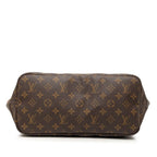 Louis Vuitton Monogram Neverfull MM Tote Shoulder Bag Brown Leather — view 3