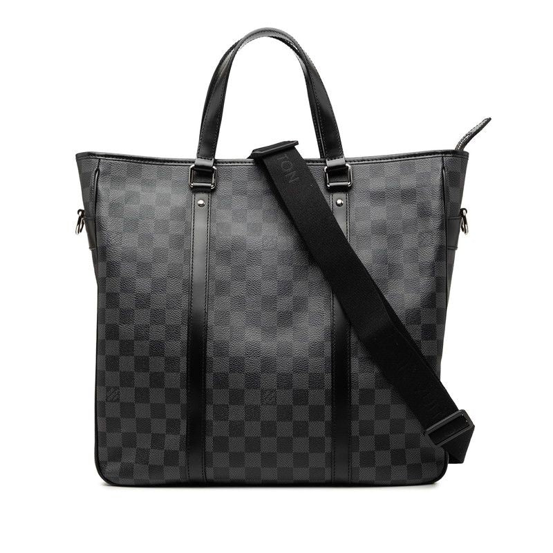 Louis Vuitton Damier Graphite Tadao Tote Shoulder Bag 2-Way Black Gray Leather