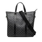 Louis Vuitton Damier Graphite Tadao Tote Shoulder Bag 2-Way Black Gray Leather
