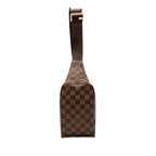 Louis Vuitton Damier Geronimos Shoulder Bag Brown Leather