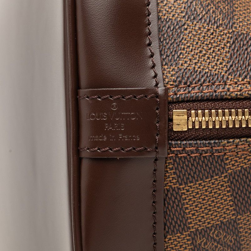 Louis Vuitton Damier Alma Handbag Brown Leather — view 5