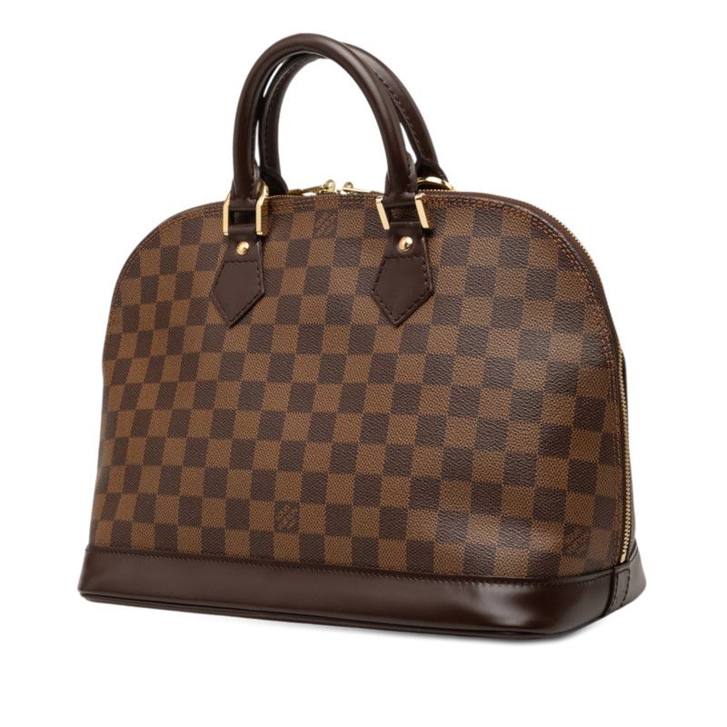 Louis Vuitton Damier Alma Handbag Brown Leather — view 2