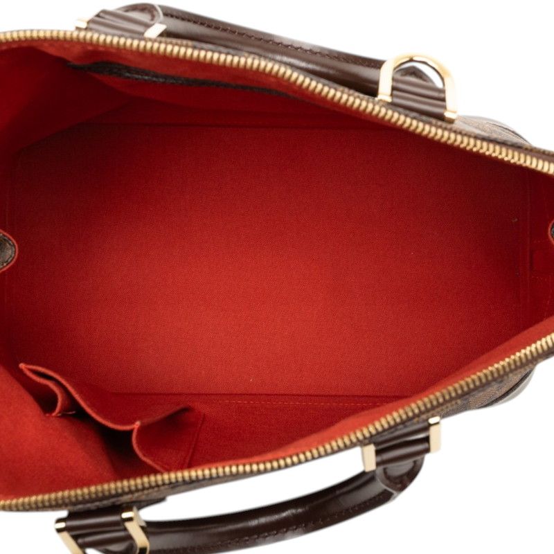 Louis Vuitton Damier Alma Handbag Brown Leather — view 4