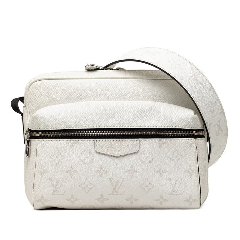 Louis Vuitton Taigarama Outdoor Messenger Crossbody Shoulder Bag White Leather