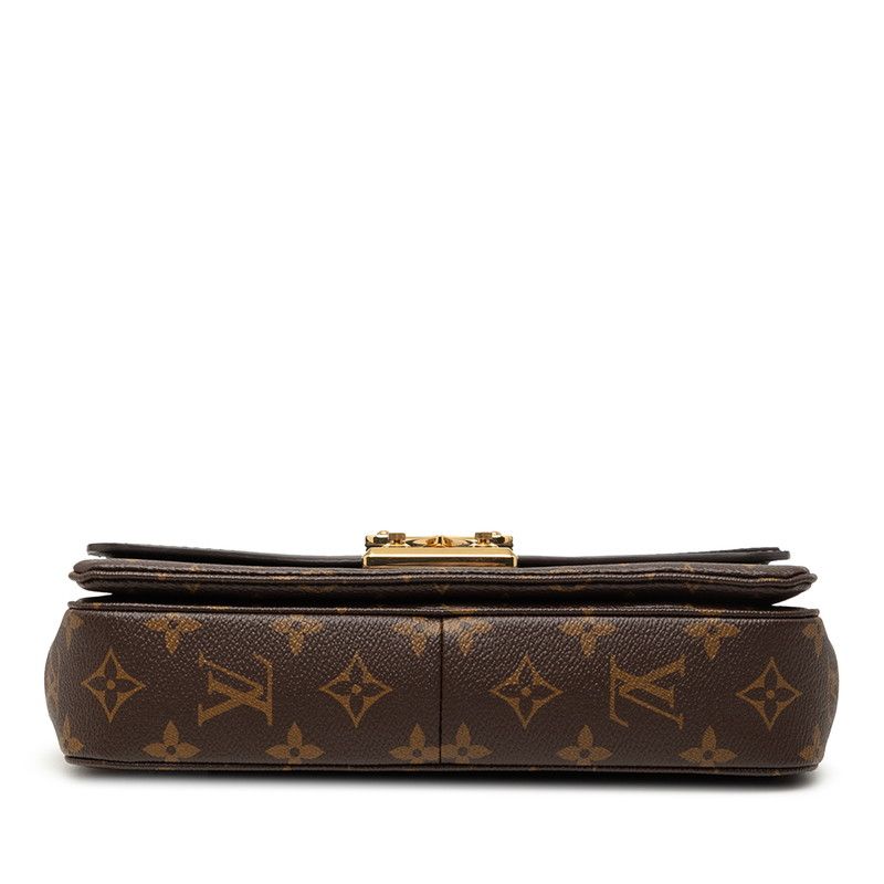 Louis Vuitton Monogram Sac Malso Chain Shoulder Bag Brown Black Leather — view 3