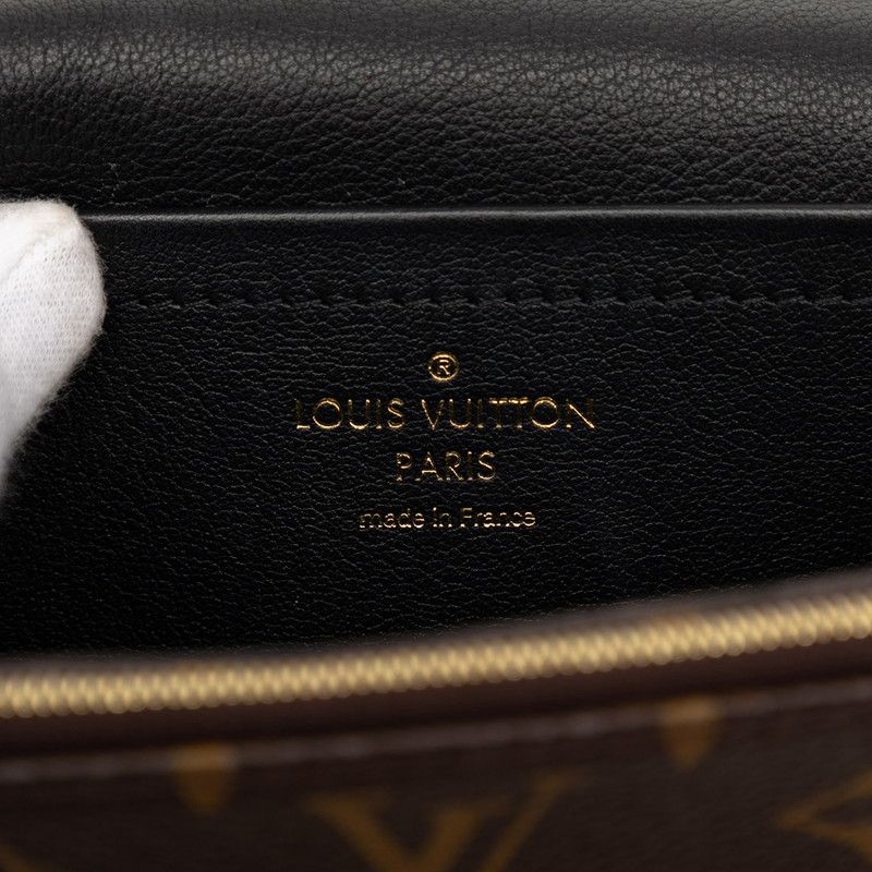 Louis Vuitton Monogram Sac Malso Chain Shoulder Bag Brown Black Leather — view 5