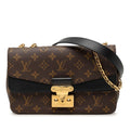 Louis Vuitton Monogram Sac Malso Chain Shoulder Bag Brown Black Leather