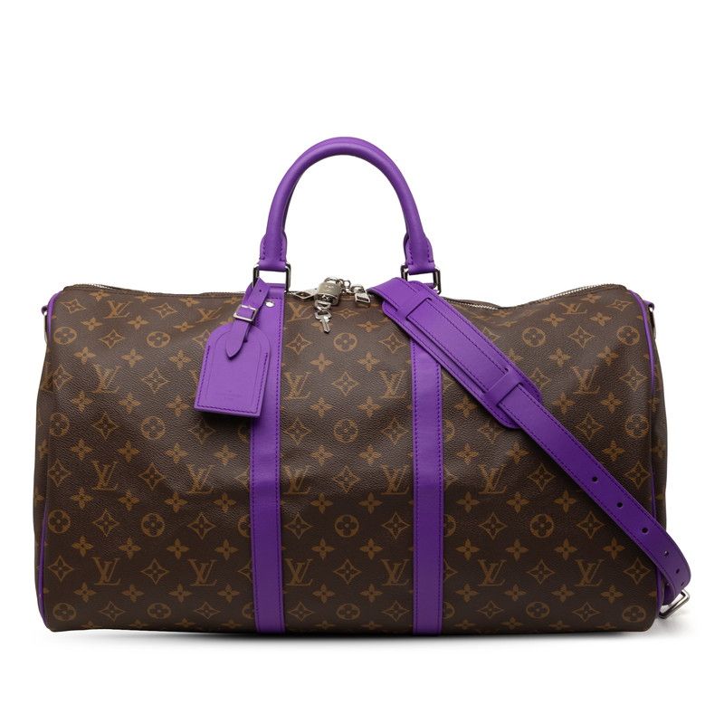 Louis Vuitton Monogram Macassar Keepall Bandouliere 50 Boston Bag 2-Way Baylet