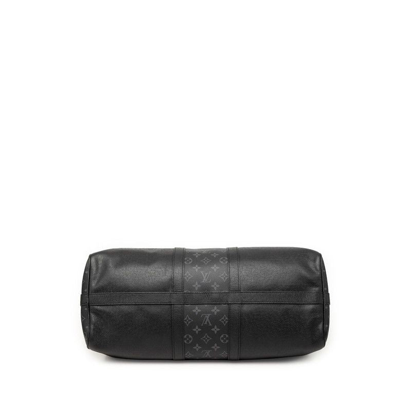 Louis Vuitton Taigarama Keepall Bandouliere 50 Boston Bag 2-Way Noir Black Gray — view 3