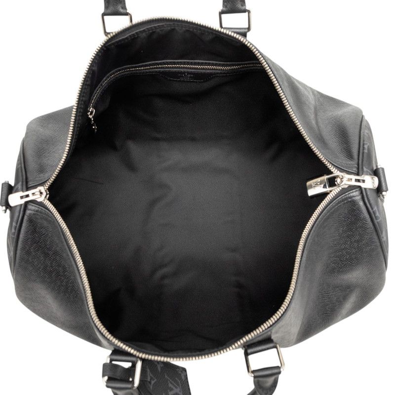 Louis Vuitton Taigarama Keepall Bandouliere 50 Boston Bag 2-Way Noir Black Gray — view 4