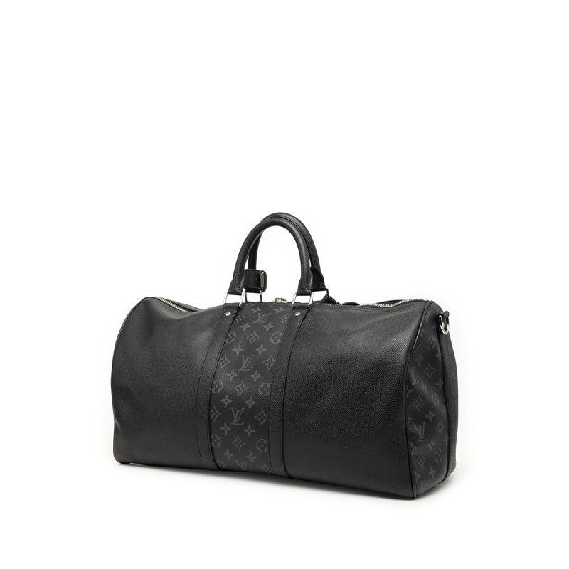 Louis Vuitton Taigarama Keepall Bandouliere 50 Boston Bag 2-Way Noir Black Gray — view 2