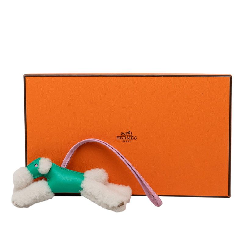Hermes Buddy Charm Bag Vert Comic Mauve Sylvestre Shearling Agneau Milo — view 5
