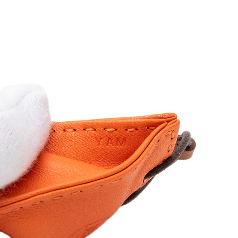 Hermes Sac Orange Bag Charm Fu Gold Agno Milo — view 4