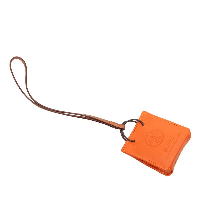 Hermes Sac Orange Bag Charm Fu Gold Agno Milo — view 2