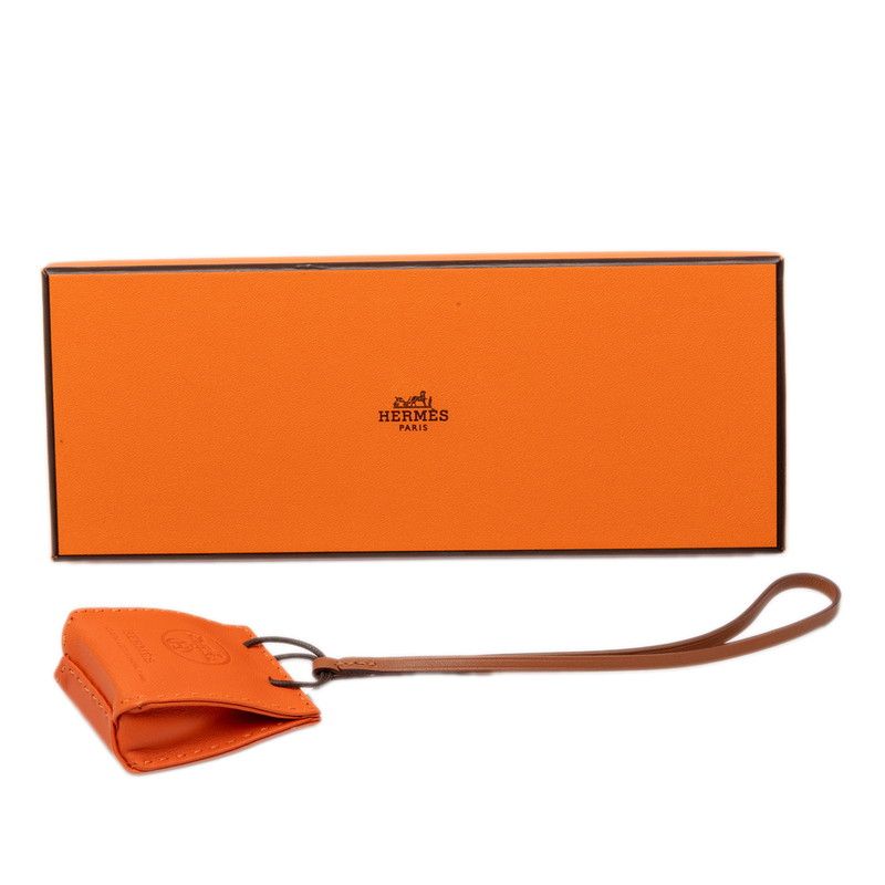 Hermes Sac Orange Bag Charm Fu Gold Agno Milo — view 5