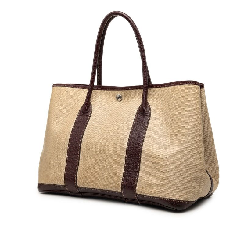 Hermes Garden Party PM Tote Beige Brown Toile Ash Negonda — view 2