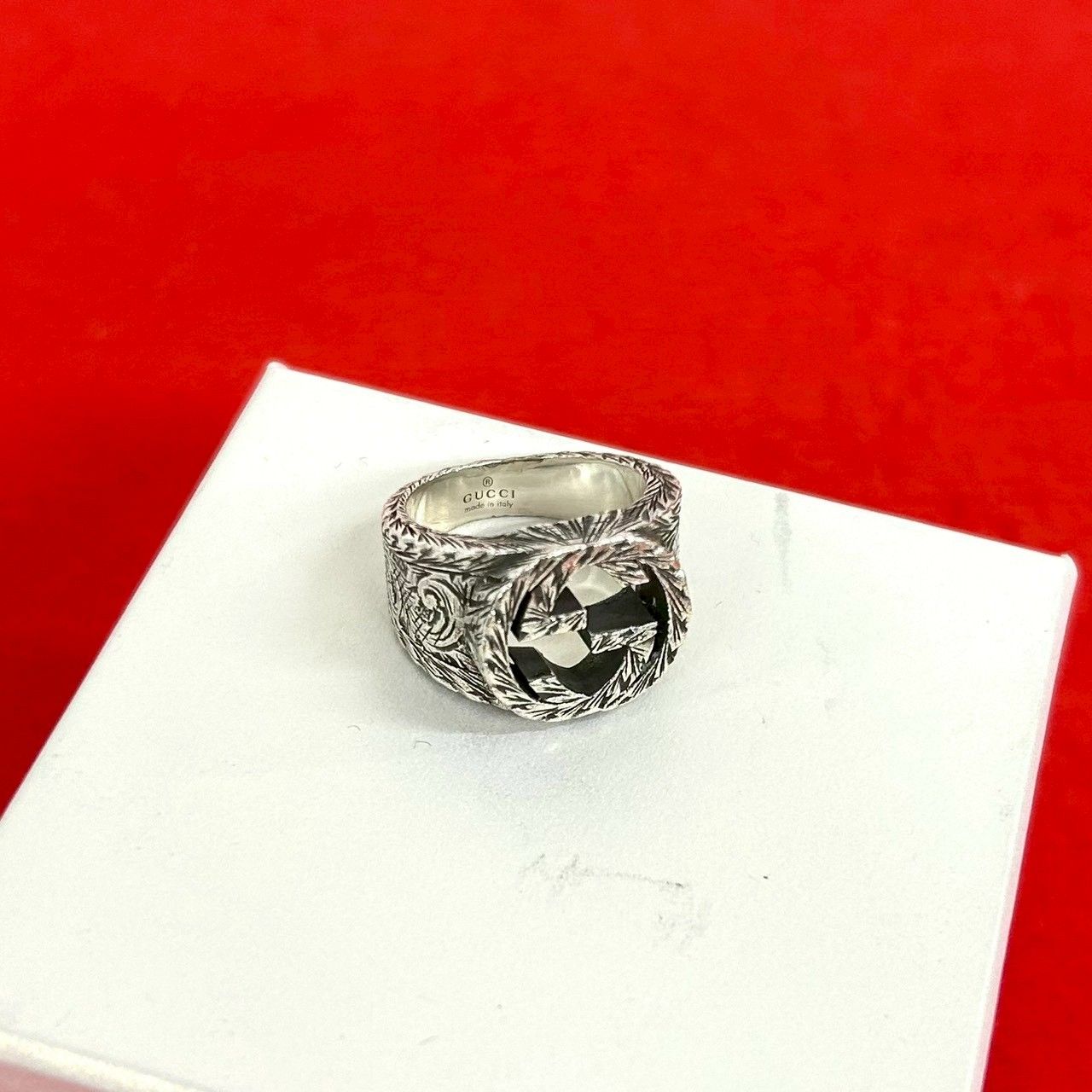 Gucci Arabesque Interlocking Ring 925 Sterling Silver