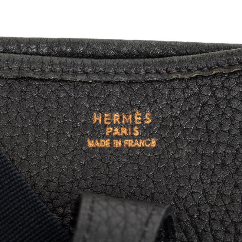 Hermes Evelyne GM Crossbody Shoulder Bag Black Taurillon Clemence — view 5
