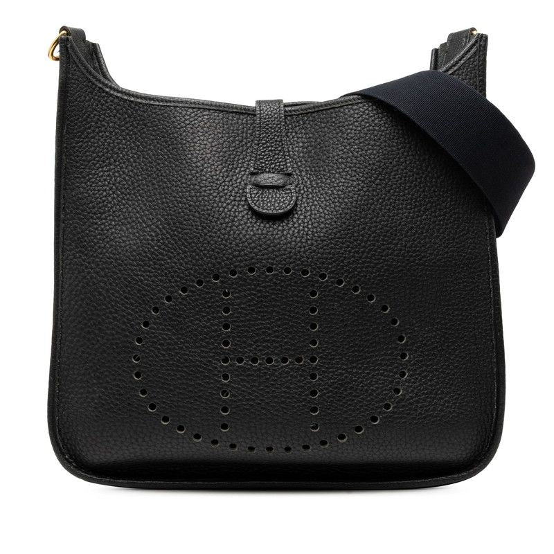 Hermes Evelyne GM Crossbody Shoulder Bag Black Taurillon Clemence