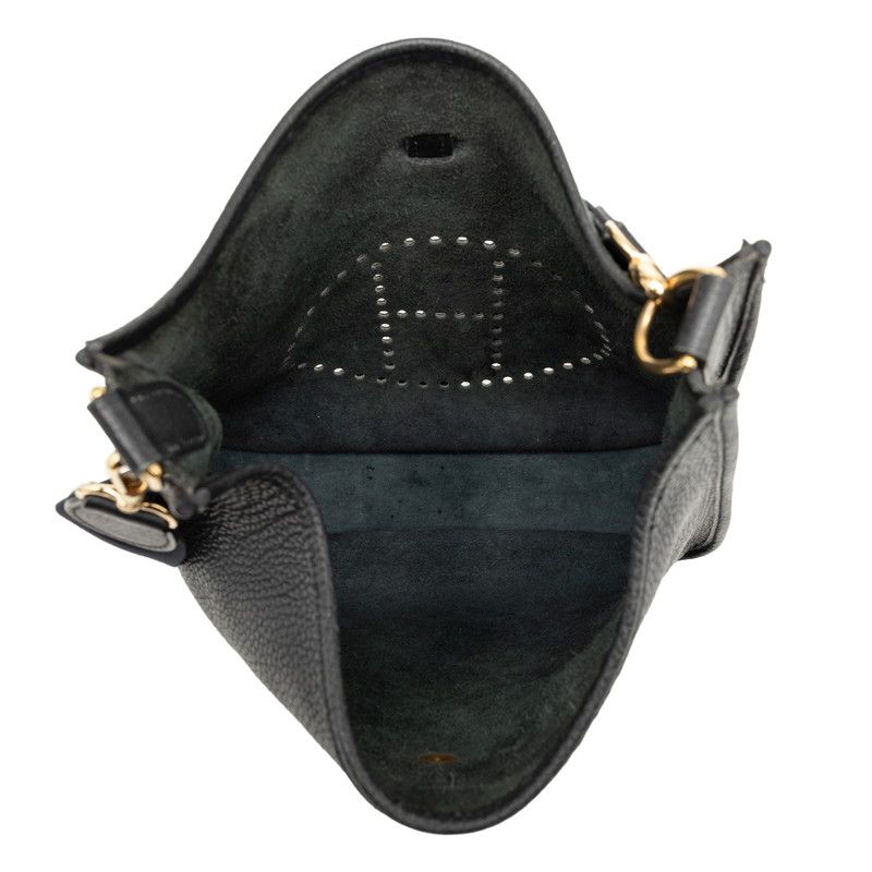 Hermes Evelyne GM Crossbody Shoulder Bag Black Taurillon Clemence — view 4