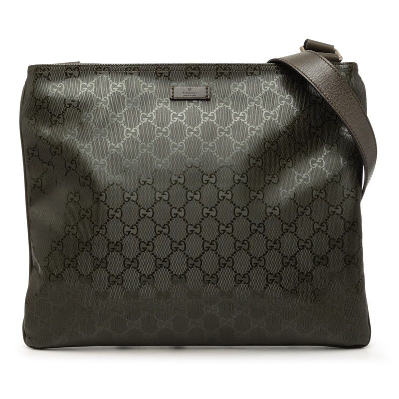 Gucci GG Supreme Crossbody Shoulder Bag Moss Green Leather
