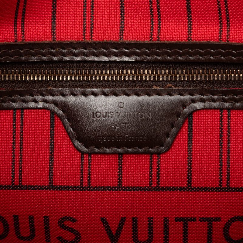 Louis Vuitton Damier Neverfull PM Tote Brown Leather — view 5