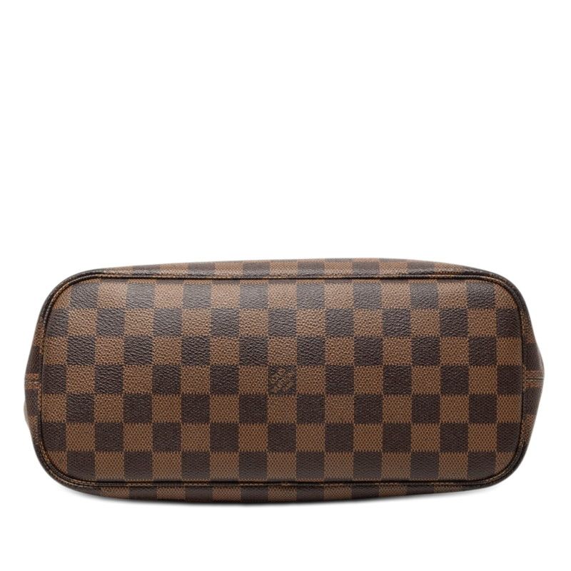 Louis Vuitton Damier Neverfull PM Tote Brown Leather — view 3