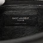 Saint Laurent Kate Small YSL Logo Chain Shoulder Bag Black Silver Leather — view 5