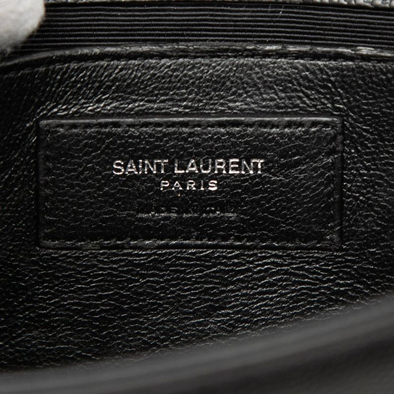 Saint Laurent Kate Small YSL Logo Chain Shoulder Bag Black Silver Leather — view 5