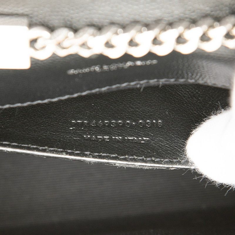Saint Laurent Kate Small YSL Logo Chain Shoulder Bag Black Silver Leather — view 6