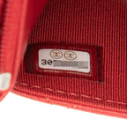 Chanel CC Logo Timeless Classic Chain Shoulder Bag Red Lambskin — view 6