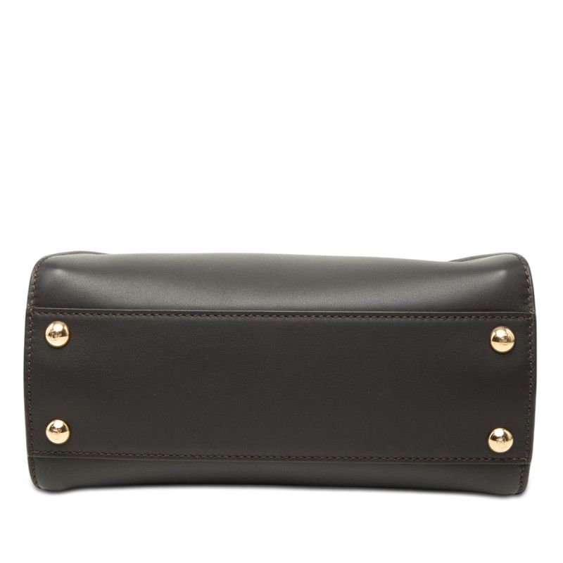 Fendi Peekaboo Mini 2-Way Shoulder Bag Dark Brown Leather — view 3