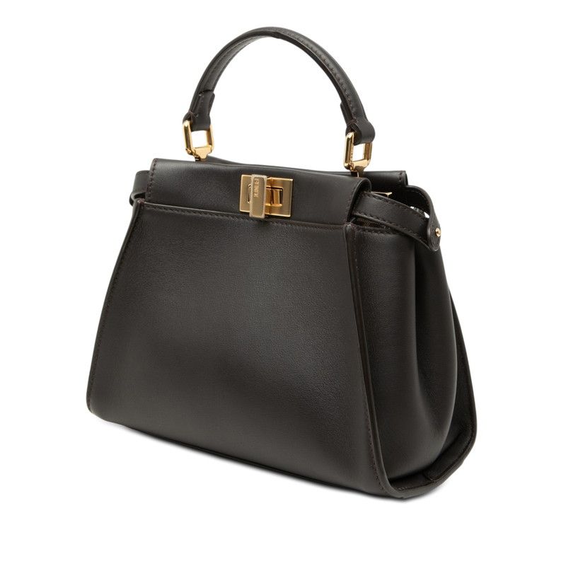 Fendi Peekaboo Mini 2-Way Shoulder Bag Dark Brown Leather — view 2